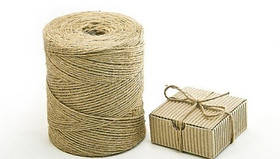 Мотузка джутова натуральна для упаковки подарунків, товарів і декору 1м, діаметр 2 мм