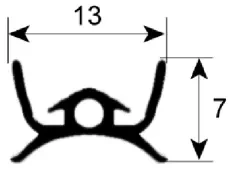 Уплотнитель дверной профиль 2928 Д 580мм Кол-во в уп-вке 1 для Colged, Elettrobar, MBM, Dexion, фото 1
