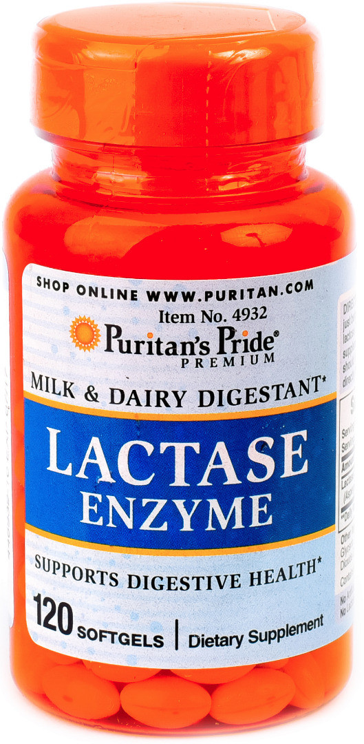 Купить Lactase Enzyme 125 мг Puritan's Pride, 120 капсул, цена 495 грн