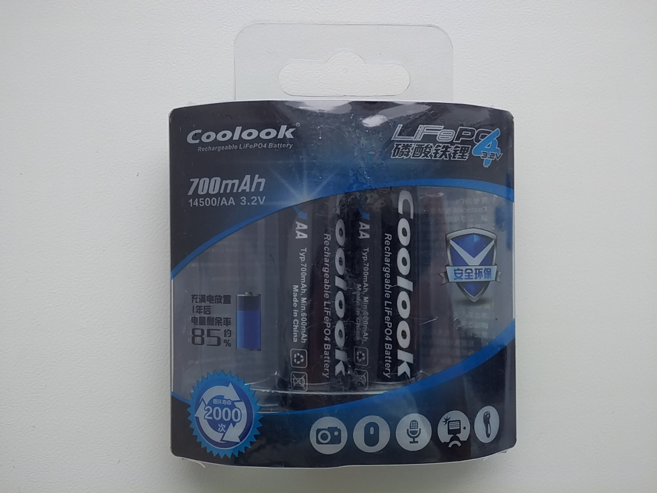 Акумулятор LiFePO4 Coolook 14500 (AA) 3.2 V 700 mAh Hong Kong