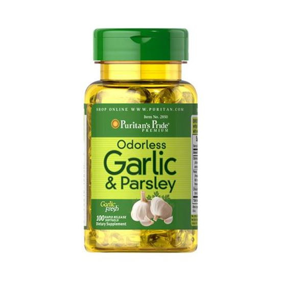 Odorless Garlic & Parsley 500 мг/100 мг Puritan's Pride, 100 капсул