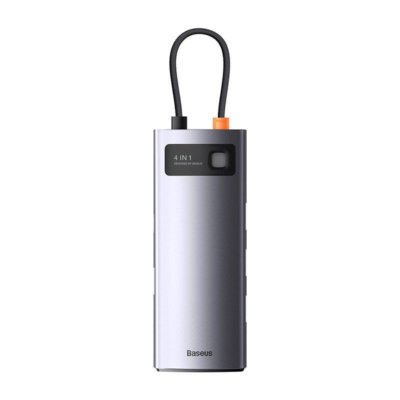 Адаптер Type-C Baseus Metal Gleam Series 4-в-1, док-станция с 4x USB 3.0, серый /Svart/ -stunning-products-for-life-, фото 1