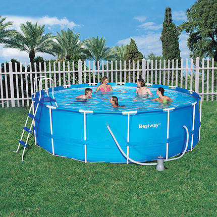 Каркасний сімейний басейн для дачі bestway 56438 457*122 див., фото 2