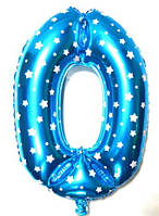 Якість! Фольгований шар для Декору приміщення Цифра "0", Блакитний, висота 65 см