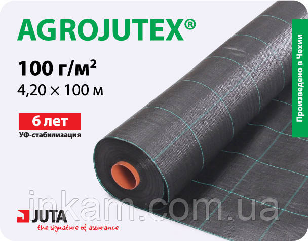 Агротканина для полуниці чорна Agrojutex щільністю 100 г/м2 4,20 х 100 м