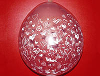 Воздушные шарики упаковщики "Сердечки" прозрачные кристалл для подарков 18" (45 см) Gemar