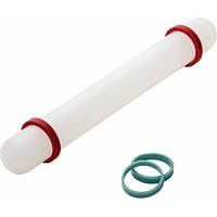 Качалка акрилова з кільцями товщини для мастики та тіста 21 см