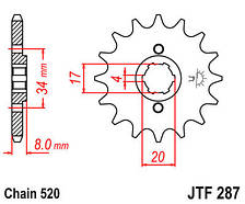 Зірка передня JT JTF287.13