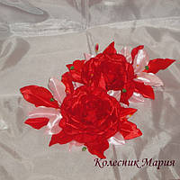 Украшение для волос Красная роза (основа на выбор), 2шт