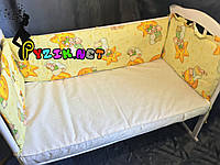 Защита для детской кроватки 120х60 см, "Мишки на луне" желтая