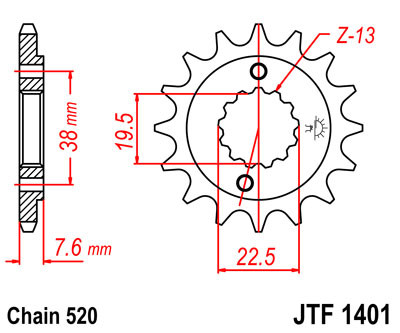 Зірка передня JT JTF1401.14