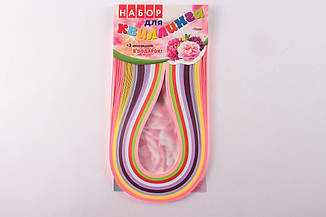 Набір для квінінгу "Квіти" (5 мм.*420 мм. 9 кольорів)+3 аплікації, фото 3