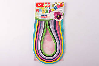 Набір для квінінгу "Квіти" (5 мм.*420 мм. 9 кольорів)+3 аплікації, фото 4