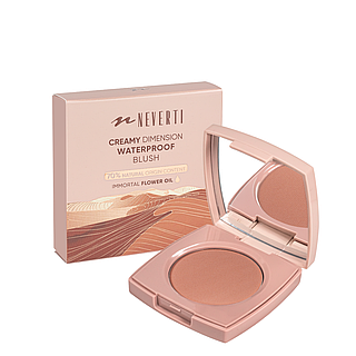 Ts_oc Gr_Ss Румapos;яна водостійкі компактні Neverti Creamy Dimension Waterproof Blush 6 г (NP203), 001 Frosted Pink Світло-рожеві