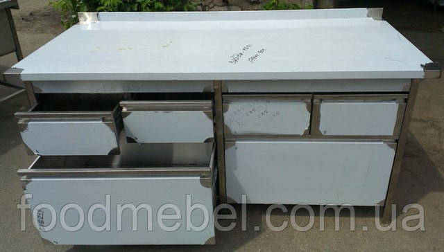 Стол тумба с выжвижными ящиками из нержавеющей стали - фото 1 - id-p502879687