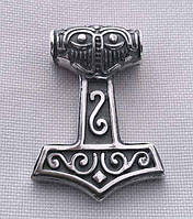 Молот Тора 5 с чернением скандинавский оберег из серебра 925 пробы