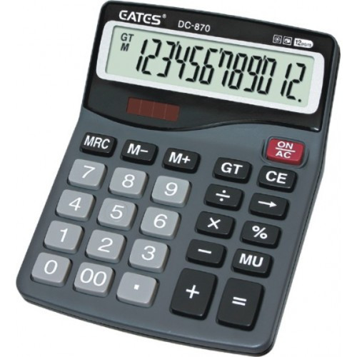 Калькулятор "EATES" DC-870 (12 розрядний, 2 живлення)