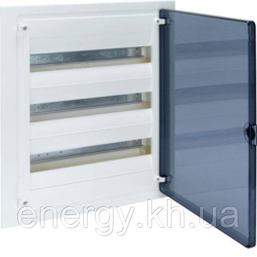 Hager Golf VF318TD. Щит на 54 модуля (3x18) внутрішньої установки з прозорими дверима, фото 1