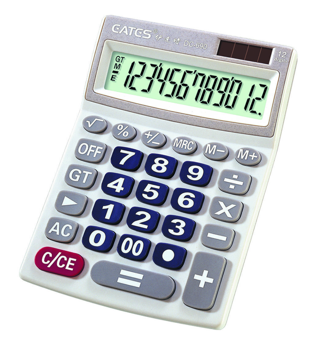 Калькулятор "EATES" DC-690 (12 розрядний, 2 живлення)