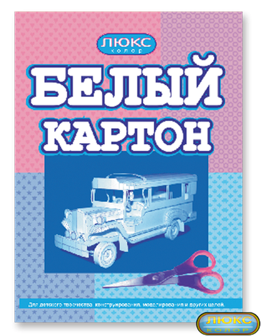 Картон A4 "Люкс-колор" БК-14 белый (14 листов), фото 1