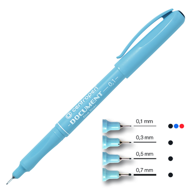 Маркер "Centropen" Liner Document чорний ( 0.1 мм.)