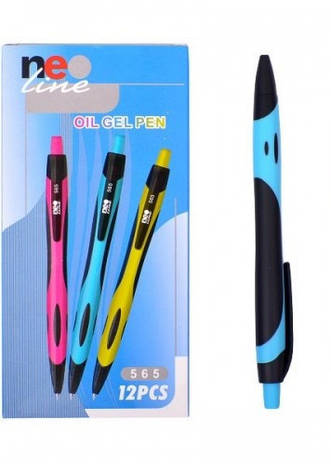 Ручка гелева масляна Neo Line 5651 синя /12уп, 144бл, 1728ящ, фото 2