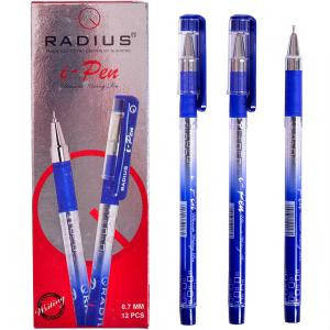 Ручка кулькова Radius I-Pen синя, з принтом, 12 шт., фото 2