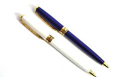 Ручка металева поворотна BAIXIN BP921 (золото+білий/синій (золото + срібло))