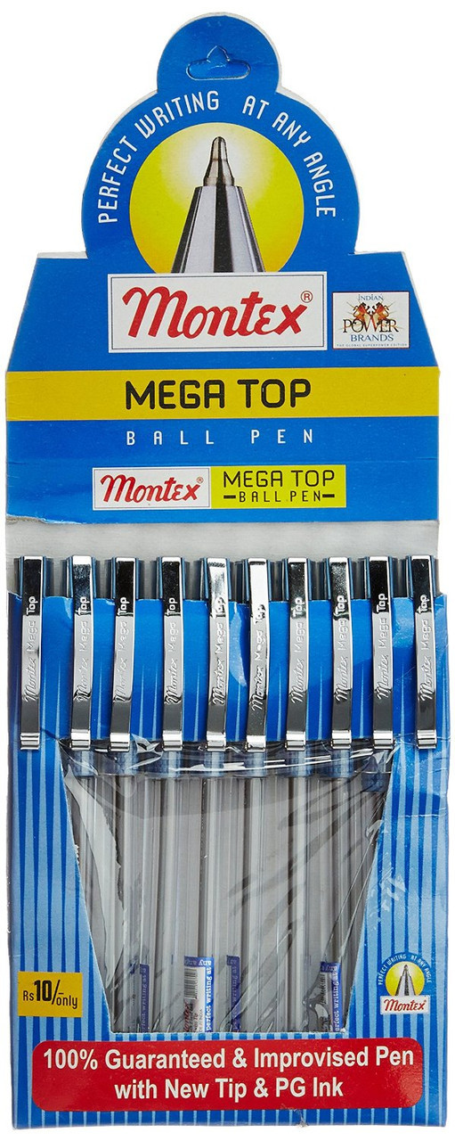 Ручка Cello "Montex" 06877 (синя, з металевим кліпом) 10уп,100бл,20000ящ