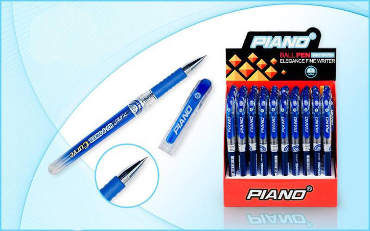 Ручка олійна Piano PT-118 синя 50уп, 2400ящ, фото 2