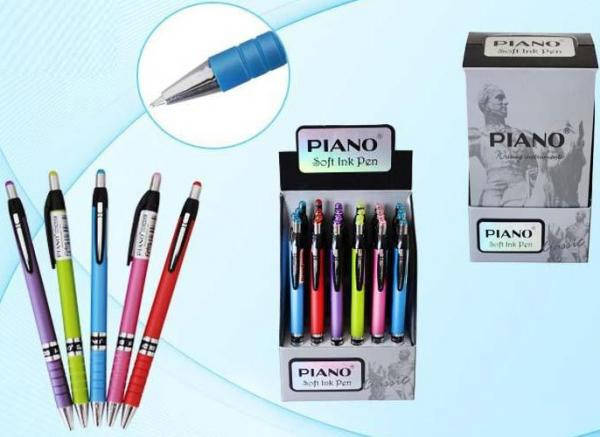 Ручка олійна Piano Color PT-165C автомат (синя) Color автомат/24бл, 1152я, фото 2
