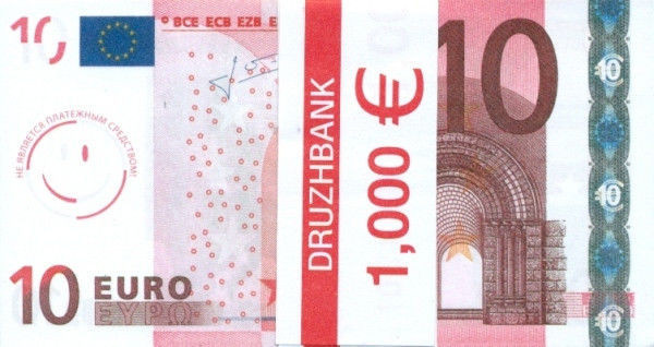 Пачка грошей (сувенір) 002 Євро "10"