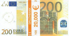 Пачка грошей (сувенір) 006 Євро "200"