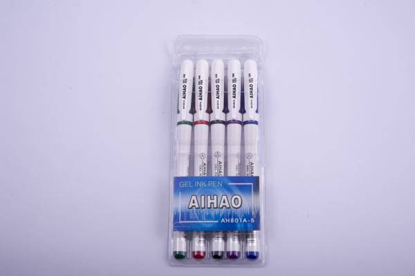 Набір гелевих ручок Aihao AH801-5 (5 цв.), фото 2