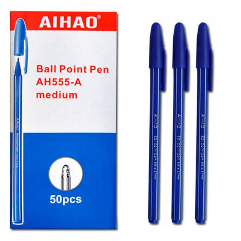 Ручка кулькова CHEN'S AH555-A синя CHEN*S (син.)/50уп,2800ящ, фото 2