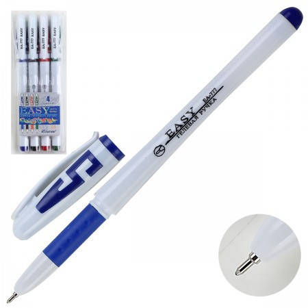 Набір гелевих ручок "Easy gel" EA777-4 (4-кв., білий корпус), фото 3