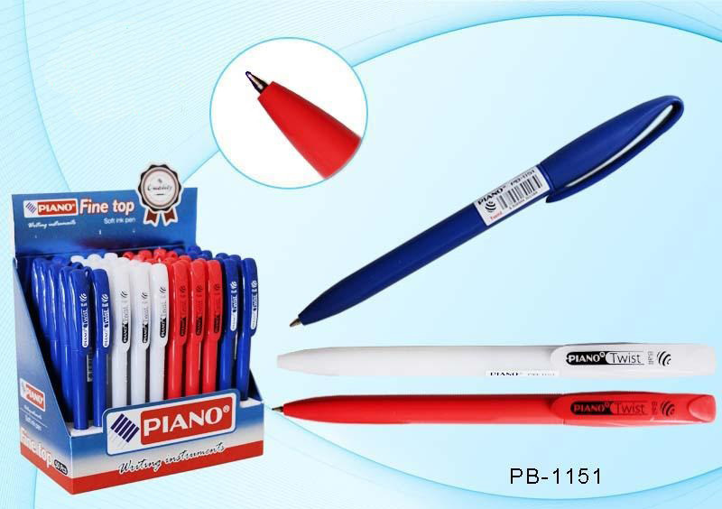 Ручка олійна Piano Twist PB-1151 поворотна (синя) 0уп, 1000бл,4000ящ