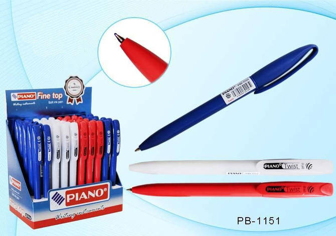 Ручка олійна Piano Twist PB-1151 поворотна (синя) 0уп, 1000бл,4000ящ, фото 2