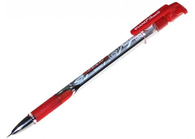 Ручка олійна Piano PT-195C (червона) 50уп, 1000бл,4000ящ, фото 2