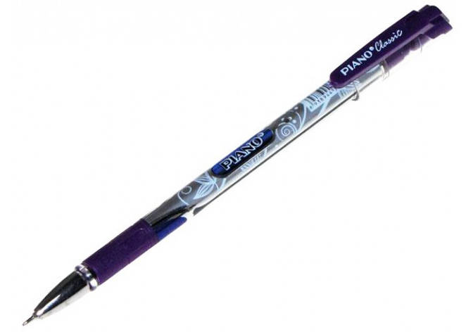 Ручка олійна Piano PT-195C (фіолетова) 50уп, 100000бл,4000ящ, фото 2