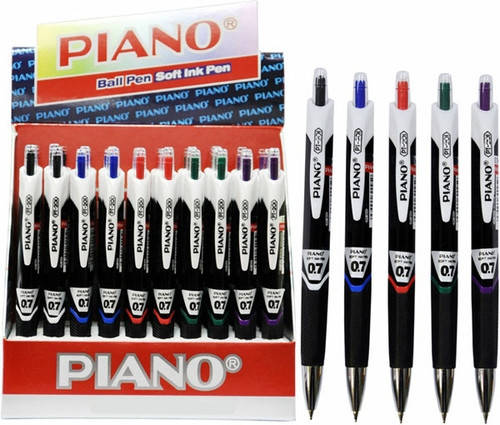 Ручка олійна Piano PT-201 (синя) 50уп, 2400ящ, фото 2
