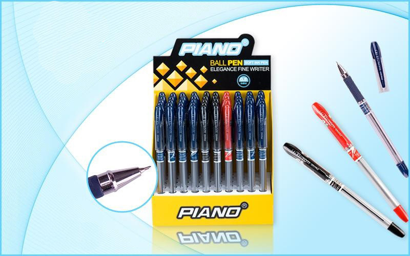 Ручка олійна Piano Maxriter PT-335 4 км. мікс кольорів 0,5mm. у карт. стійці