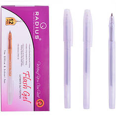 Ручка гелева Radius Flash Gel срібло, 12 шт.
