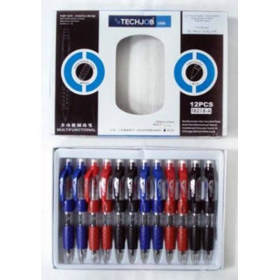Ручка кулькова автоматична "Techjob" TB218 Equip (3в1 — синій, червоний + олівець), фото 2