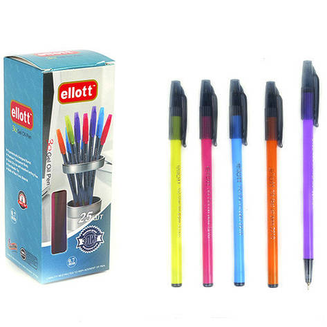 Ручка олійна 2210 "Ellott" корпус-мікс кольорів (3Q-0.7mm), фото 2