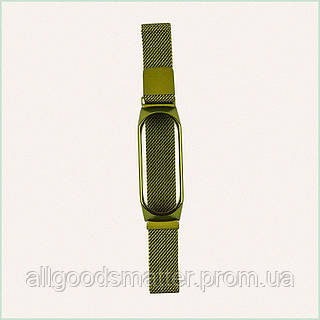 Ремінець Milanese Loop Xiaomi Mi Band 6 / Mi Band 5/ Mi Band 4 Milanese Loop Зелений, 7E6648M53