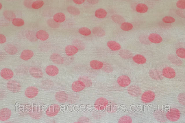 Жіночий весняний шарф снуд Аліра в рожевий горошок Весняний шарф снуд Аліра рожевий 3