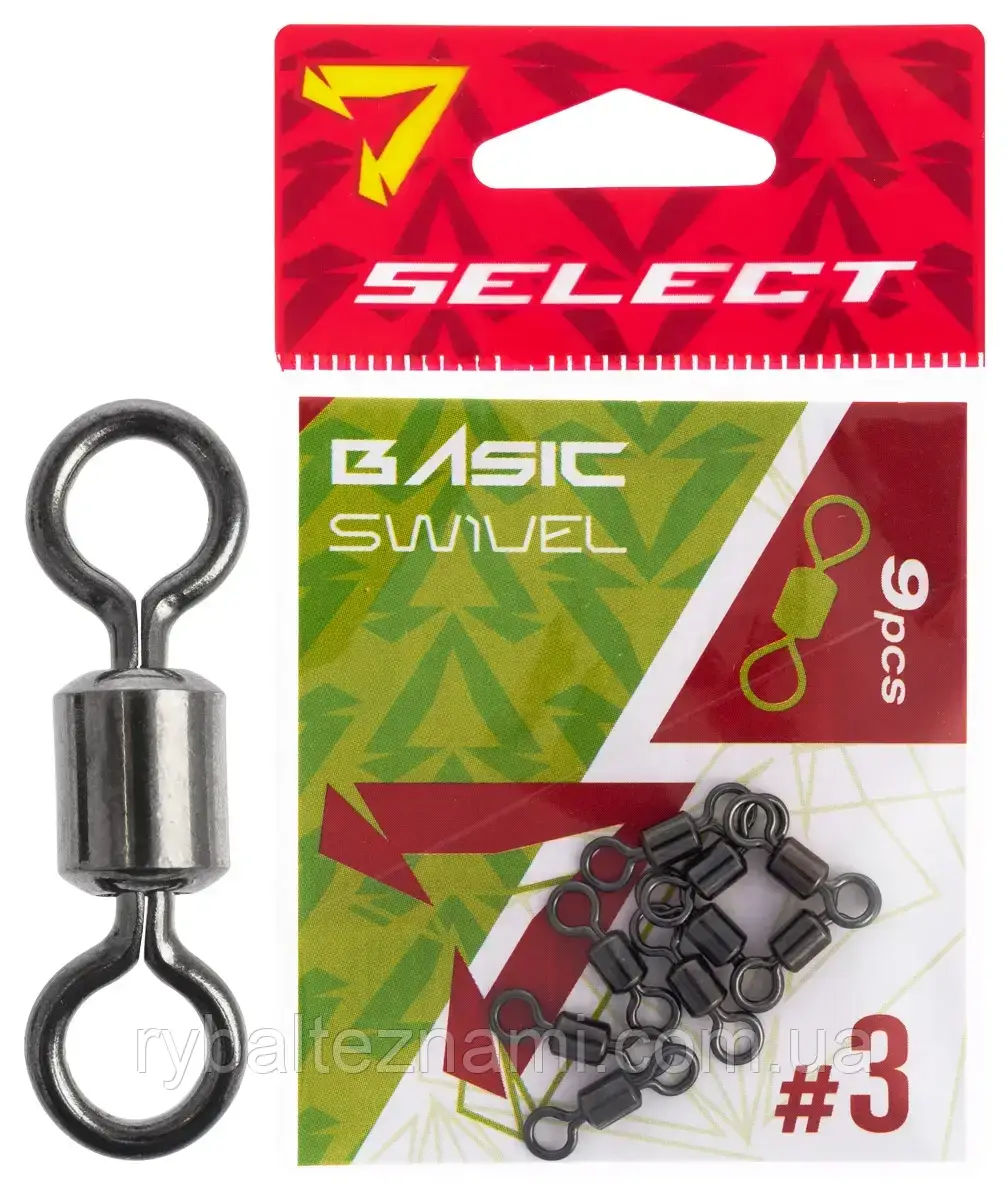 Вертлюжок Select Basic Swivel №3 (9 шт.) , (40 кг на розрив), фото 1