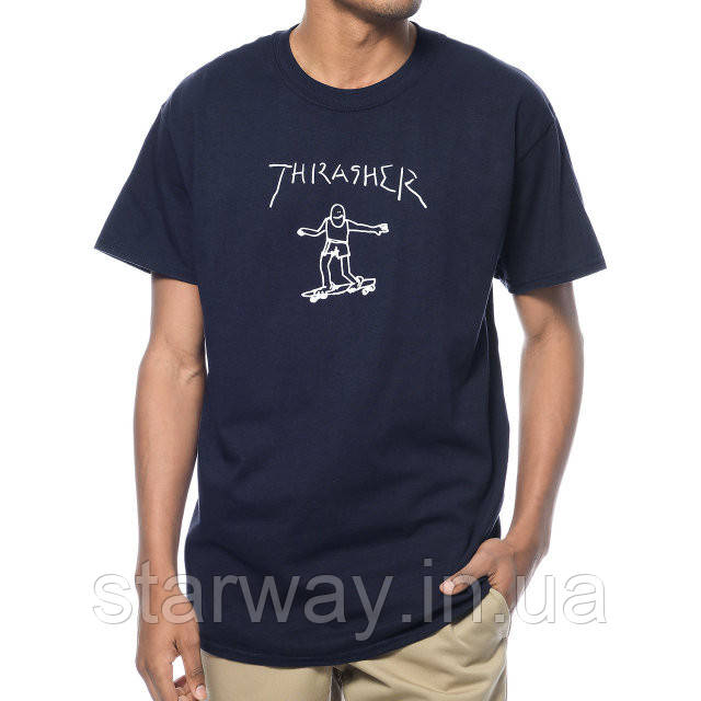 Стильна футболка thrasher gonz navy logo