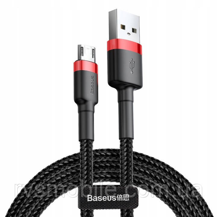 Кабель USB Baseus Cafule MicroUSB 1.5A 2m, Red+Black (CAMKLF-C91), фото 1
